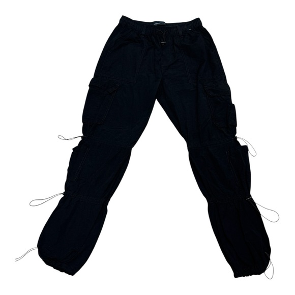 Aéropostale Parachute Cargo Pants Size Small (2–4) Black Y2K Adjustable Utility - Picture 10 of 10